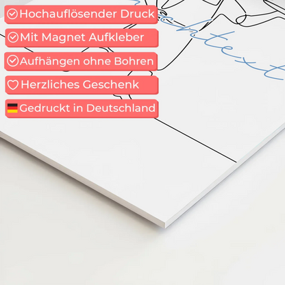 Lineart Fotoboard Magnet Wandbild Restaurantfachmann Geschenk Sohn & Bruder