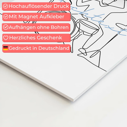 Lineart Fotoboard Magnetisch Personalisiert Schlagzeug Geschenk Sohn & Bruder