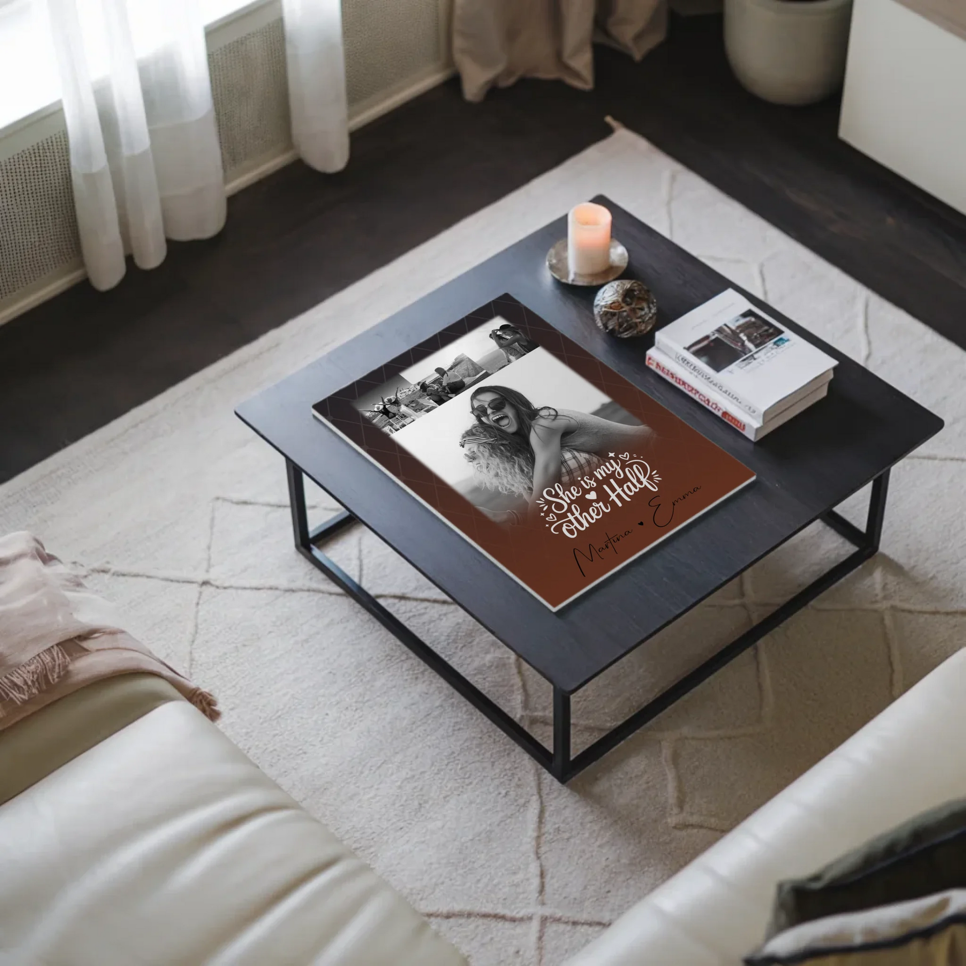 Personalisierbares Fotoboard Poster Magnetisch mit 4 Fotos She is my other half Geschenk 9