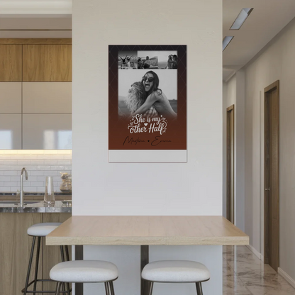Personalisierbares Fotoboard Poster Magnetisch mit 4 Fotos She is my other half Geschenk 2