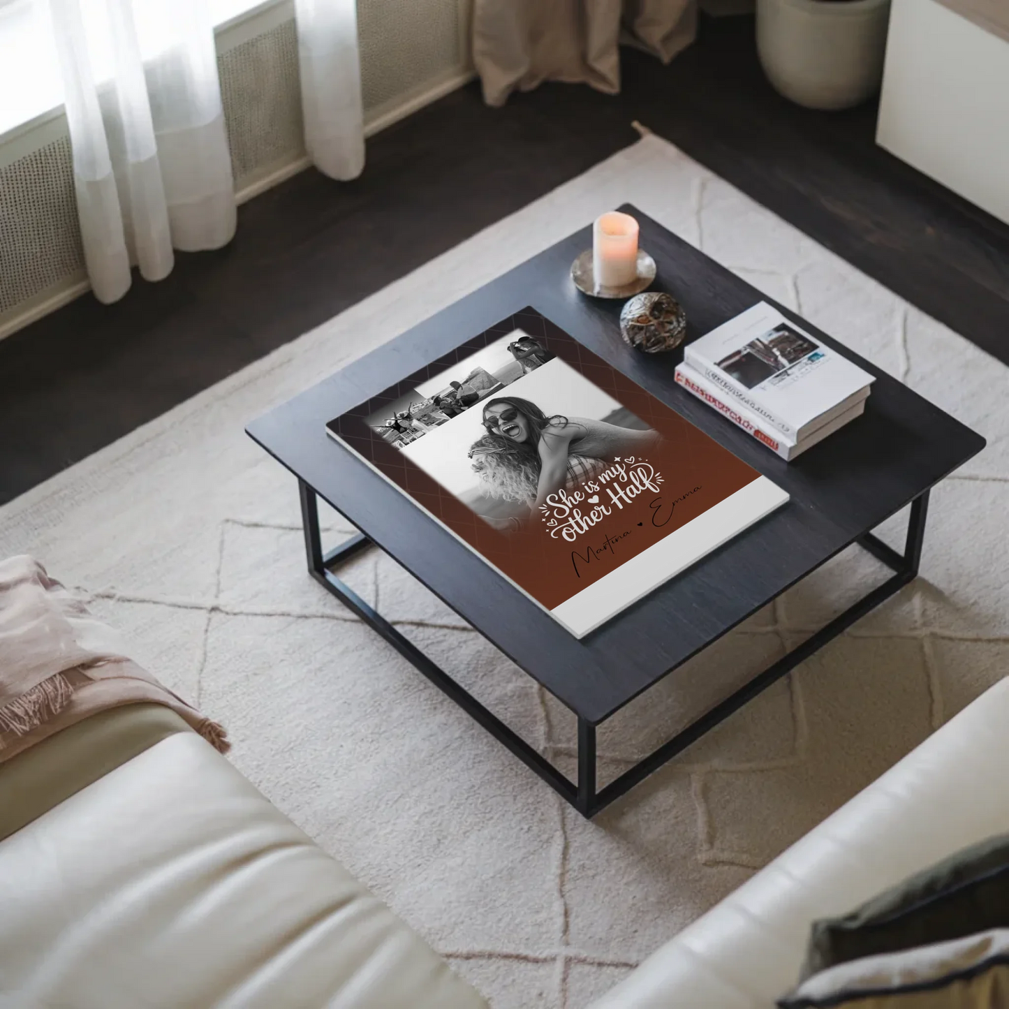 Personalisierbares Fotoboard Poster Magnetisch mit 4 Fotos She is my other half Geschenk