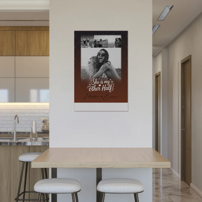 Personalisierbares Fotoboard Poster Magnetisch mit 4 Fotos She is my other half Geschenk