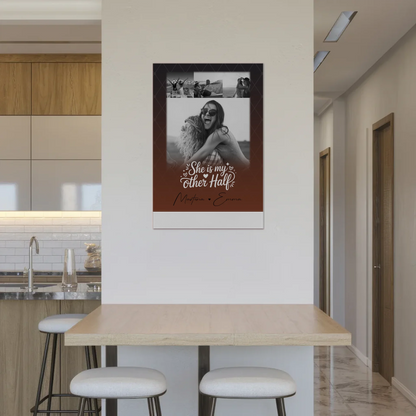 Personalisierbares Fotoboard Poster Magnetisch mit 4 Fotos She is my other half Geschenk