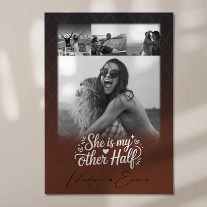 Personalisierbares Fotoboard Poster Magnetisch mit 4 Fotos She is my other half Geschenk 7