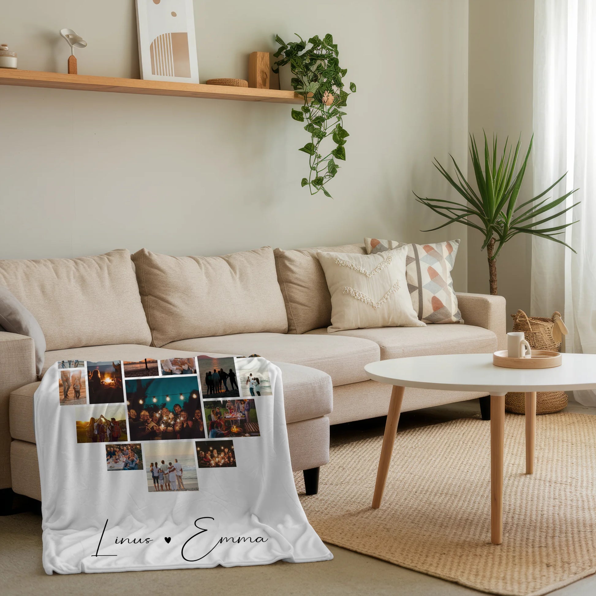 Personalisierte Decke mit Namen Fotocollage 19 Herz Fotos Ich liebe Dich Geschenk 4
