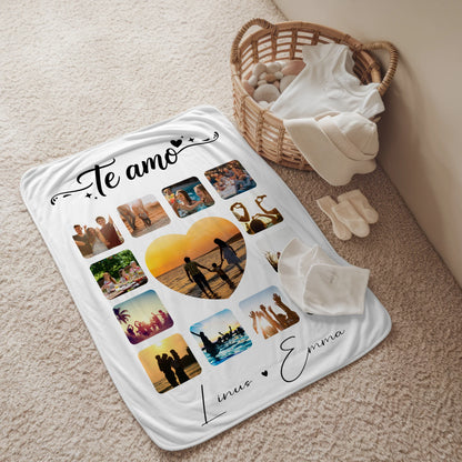 Decke Mit Namen Für Paare 13 Fotos Te amo Liebe auf Spanisch Personalisiertes Geschenk 2