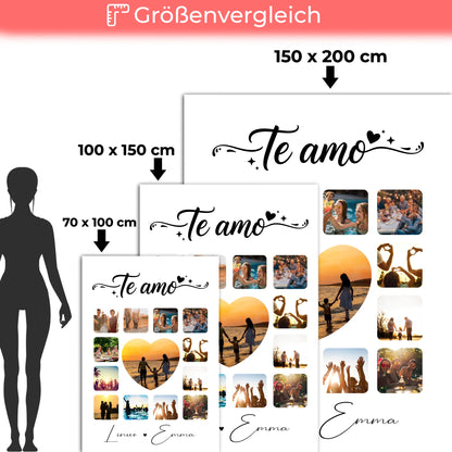 Decke Mit Namen Für Paare 13 Fotos Te amo Liebe auf Spanisch Personalisiertes Geschenk 5