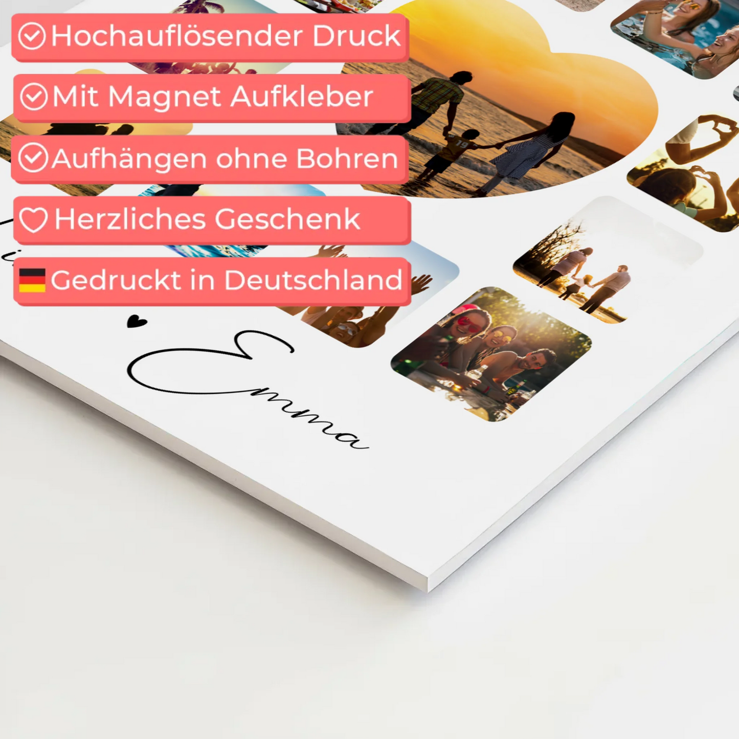 Magnetposter Fotoboard Für Paare 13 Fotos Te amo Liebe auf Spanisch Persönliches Geschenk 10