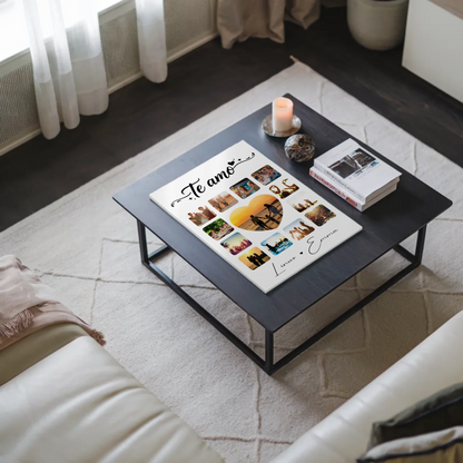 Magnetposter Fotoboard Für Paare 13 Fotos Te amo Liebe auf Spanisch Persönliches Geschenk