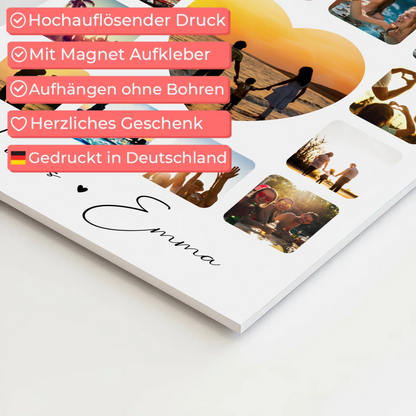 Magnetposter Fotoboard Für Paare 13 Fotos Te amo Liebe auf Spanisch Persönliches Geschenk