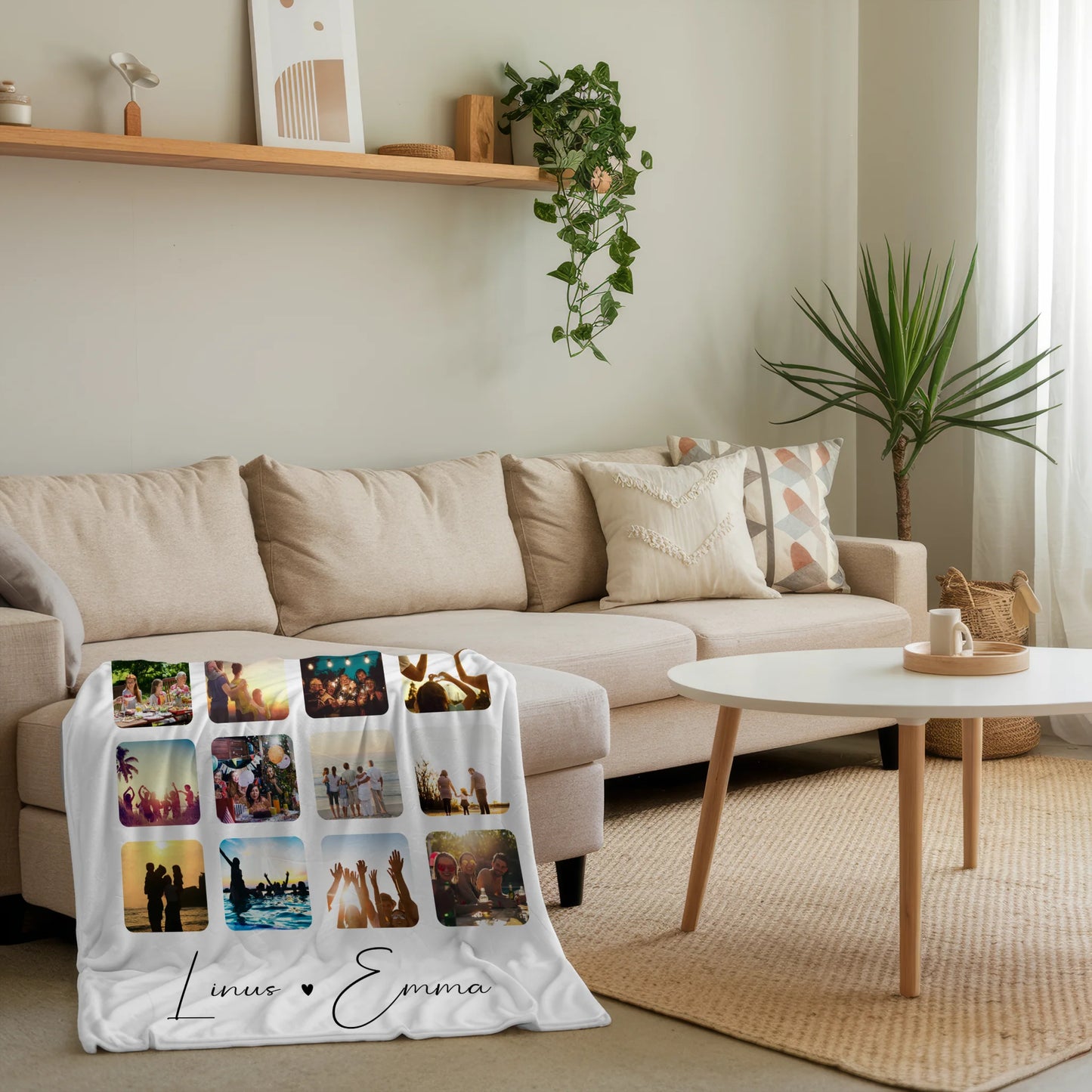 Personalisierte Namensdecke mit Fotocollage für Paare 16 Fotos Te iubesc Liebe auf Rumänisch Geschenk 4