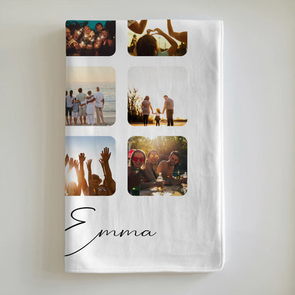 Personalisierte Namensdecke mit Fotocollage für Paare 16 Fotos Te iubesc Liebe auf Rumänisch Geschenk 6