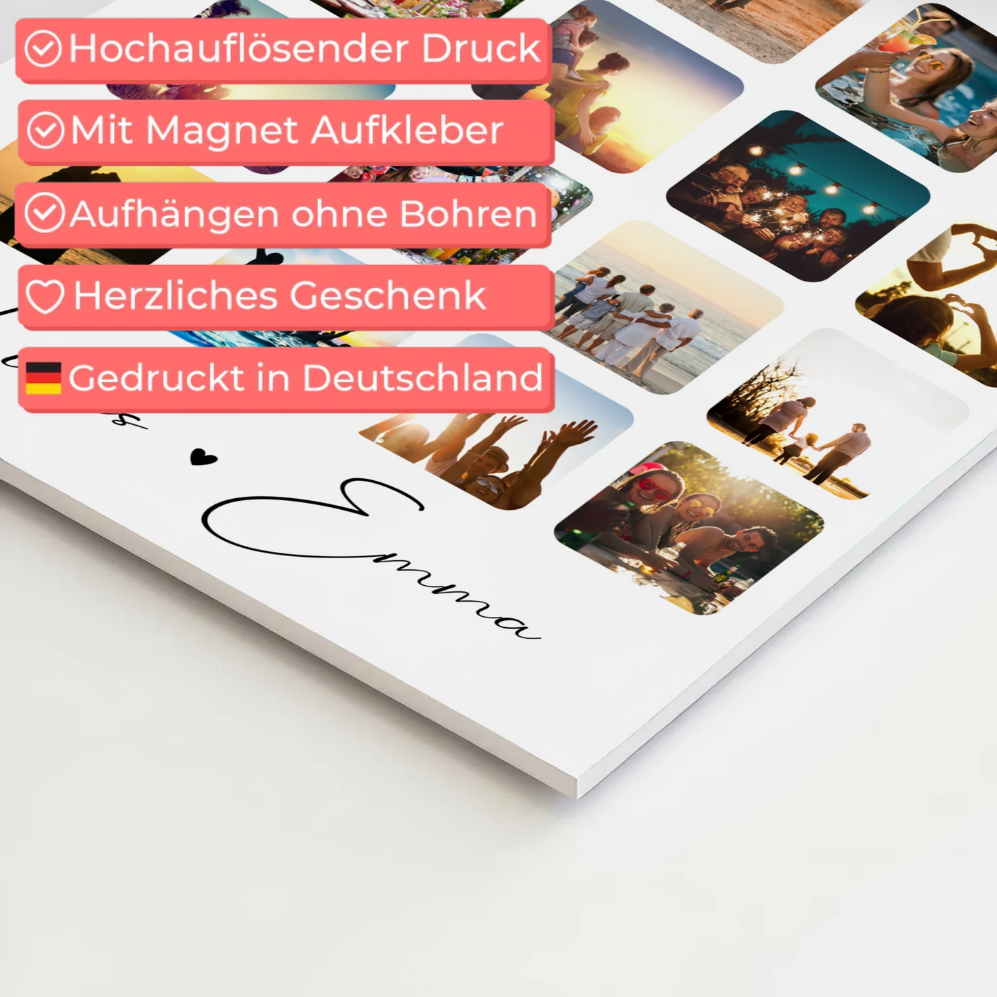 Fotoboard Poster Magnetisch Fotocollage für Paare 16 Fotos Te iubesc Liebe auf Rumänisch Geschenk 4