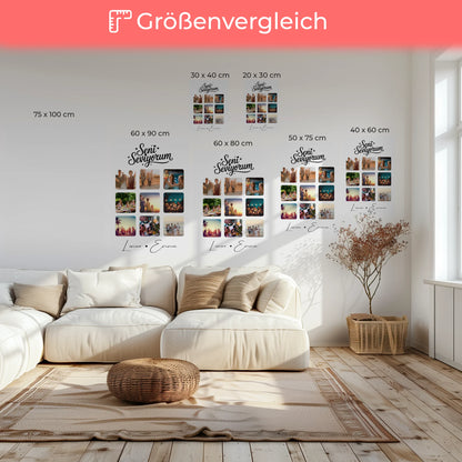 Personalisierte Paar Leinwand mit 9 Fotos und Paar Fotocollage Seni Seviyorum Liebe auf Türkisch Geschenk 6