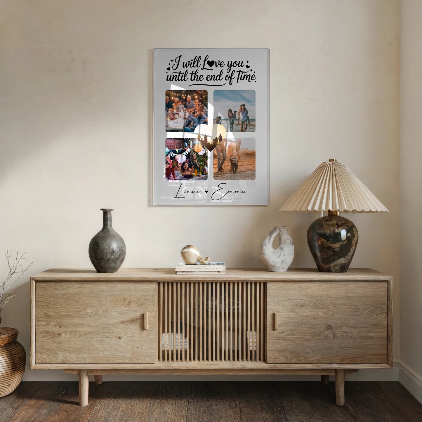 Personalisierte Fotocollage Liebe mit 4 Fotos auf Acrylglas Geschenk Until the End of Time