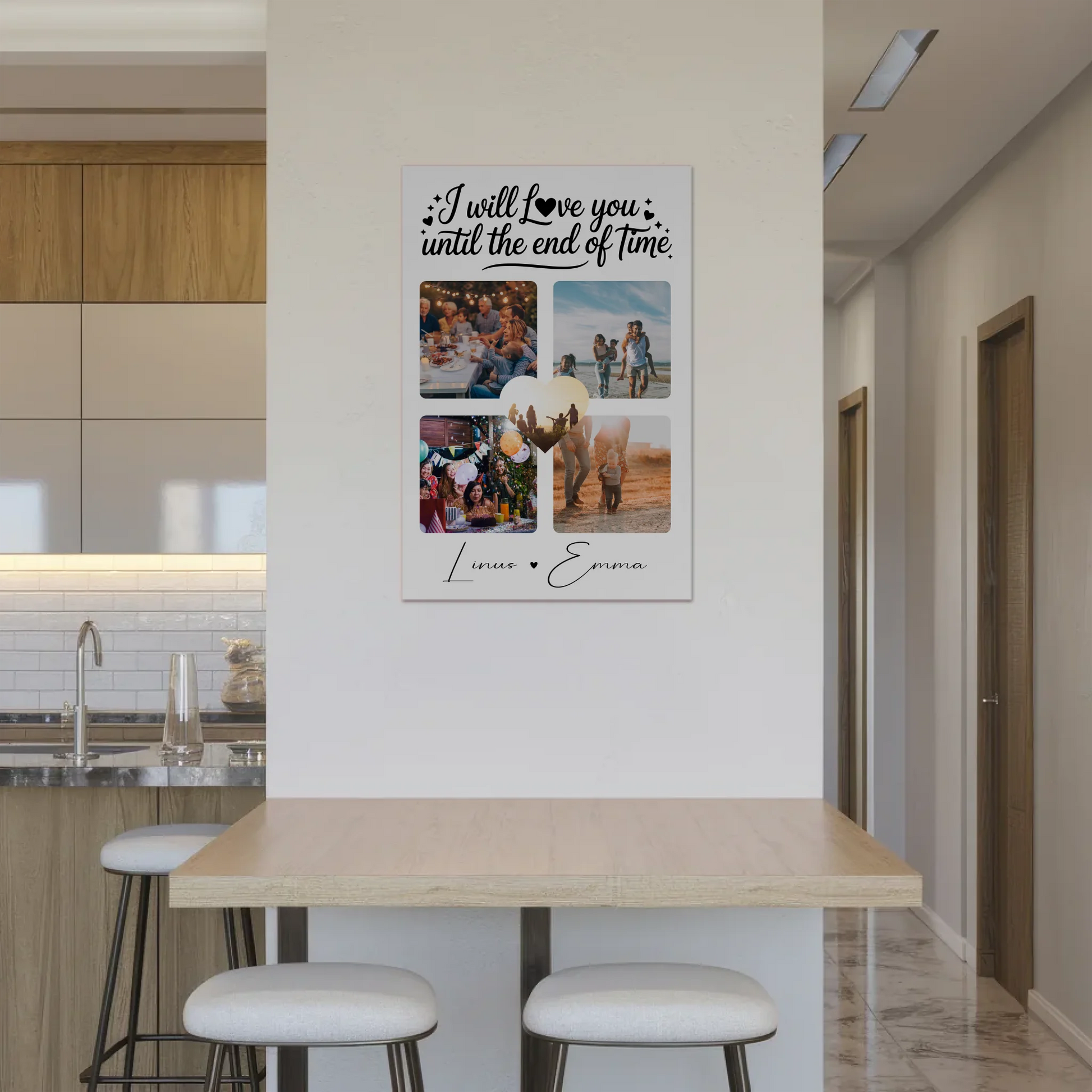 Personalisiertes Fotoboard Poster Magnetisch mit Fotocollage Liebe 4 Fotos Until the End of Time Geschenk 2