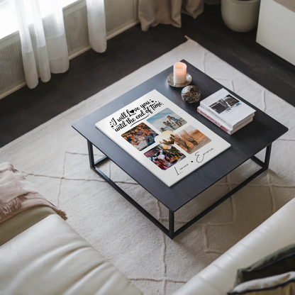 Personalisiertes Fotoboard Poster Magnetisch mit Fotocollage Liebe 4 Fotos Until the End of Time Geschenk 9