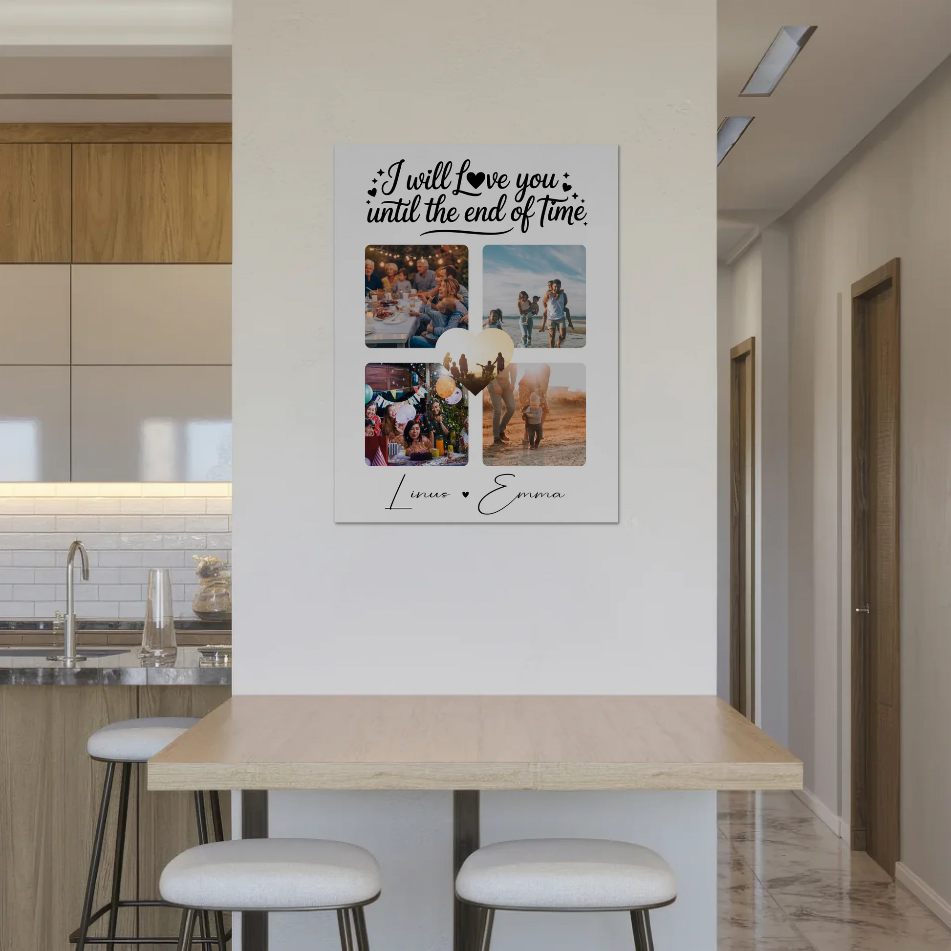 Personalisiertes Fotoboard Poster Magnetisch mit Fotocollage Liebe 4 Fotos Until the End of Time Geschenk 8