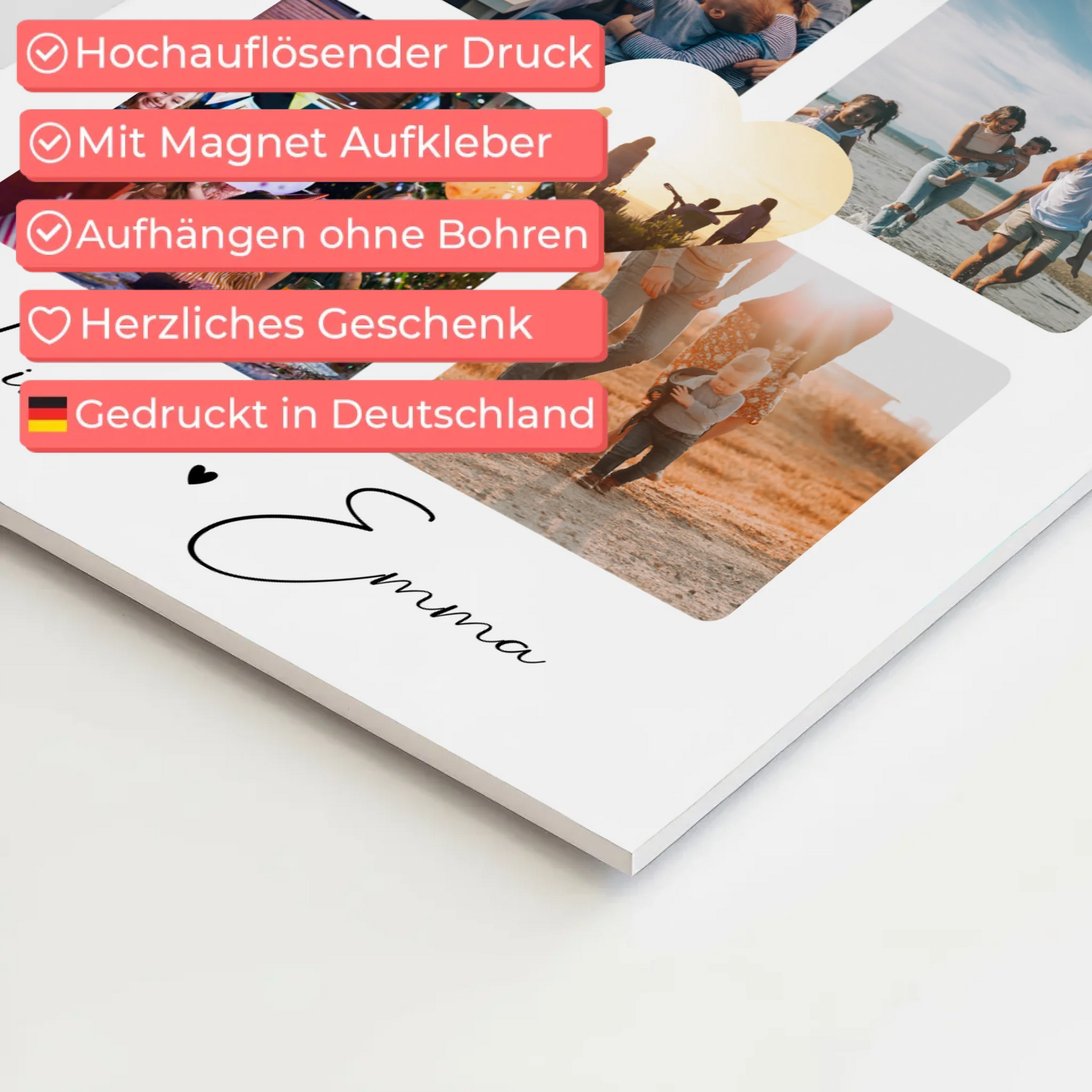 Personalisiertes Fotoboard Poster Magnetisch mit Fotocollage Liebe 4 Fotos Until the End of Time Geschenk 10