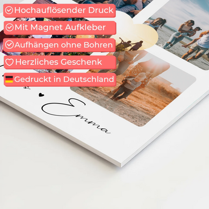 Personalisiertes Fotoboard Poster Magnetisch mit Fotocollage Liebe 4 Fotos Until the End of Time Geschenk