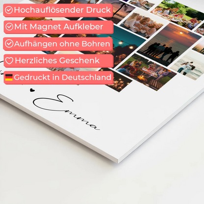 Magnetposter Fotoboard Für Paare 19 Herz Fotos Minä rakastan sinua Liebe auf Finnisch Geschenk