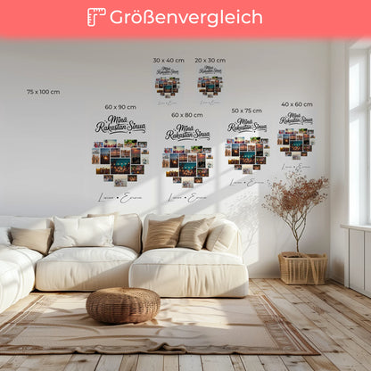 Personalisierte Pärchen Leinwand Für Paare mit 19 Herz Fotos Minä rakastan sinua Liebe auf Finnisch Geschenk 6