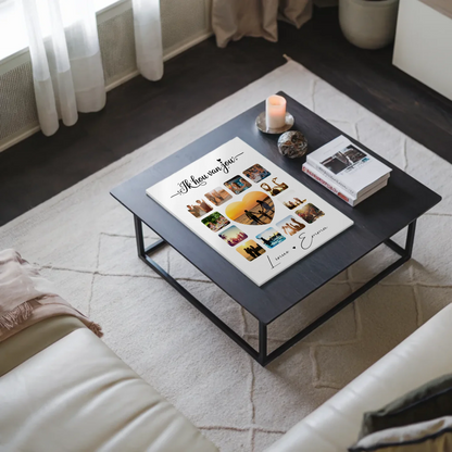 Personalisiertes Fotoboard Magnet Wandbild mit Paar Fotocollage 13 Fotos Ik hou van jou Liebe auf Niederländisch Geschenk 9