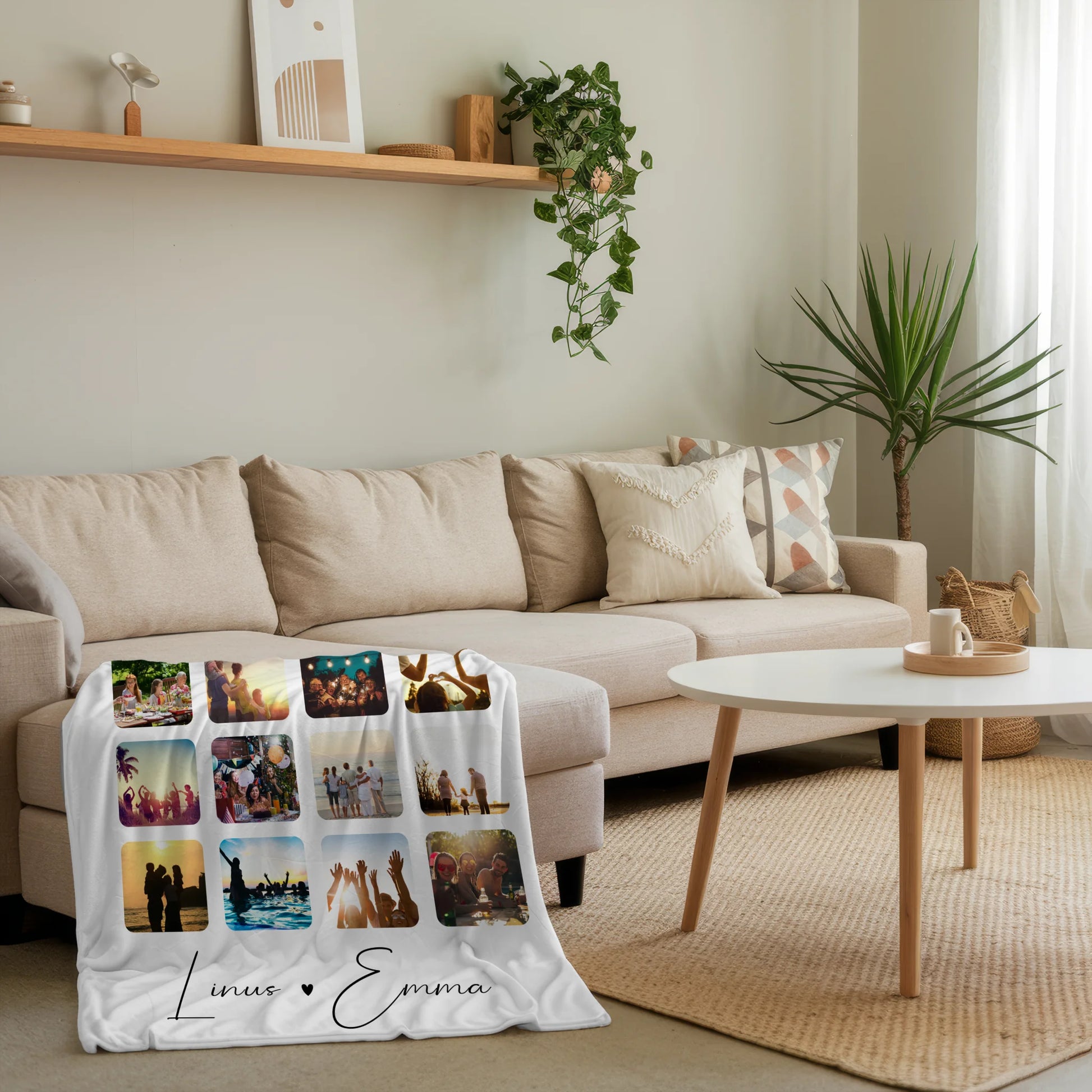 Personalisierte Kuscheldecke mit Namen Fotocollage Liebe 16 Fotos Geschenk 4