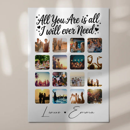 Fotoboard Magnet Poster Fotocollage Liebe 16 Fotos All you are is all I will ever need Geschenk 7