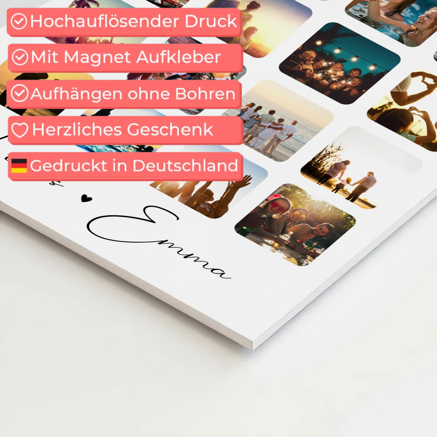 Fotoboard Magnet Poster Fotocollage Liebe 16 Fotos All you are is all I will ever need Geschenk