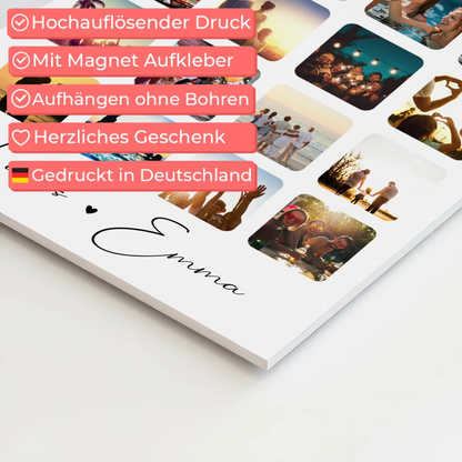 Fotoboard Magnet Poster Fotocollage Liebe 16 Fotos All you are is all I will ever need Geschenk