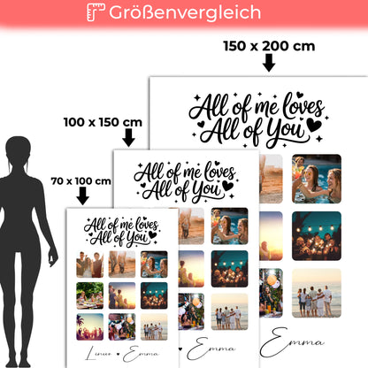 Personalisierte Decke Mit Namen Fotocollage 9 Fotos All Of Me Loves All Of You Geschenk 5