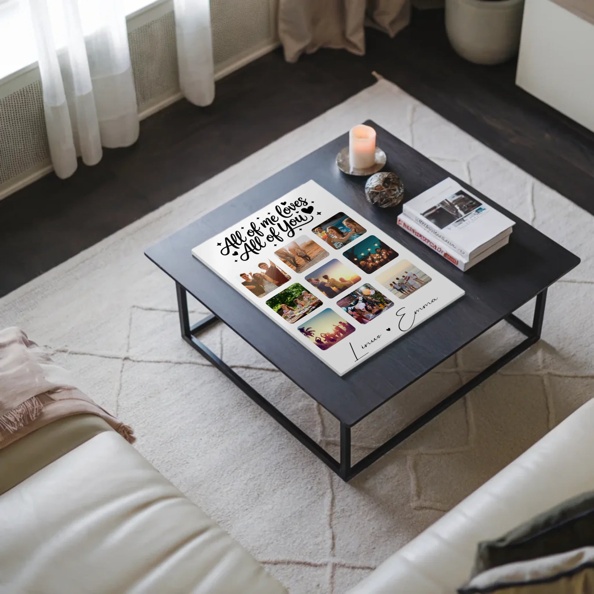 Personalisiertes Magnetposter Fotoboard mit 9 Fotos Fotocollage All Of Me Loves All Of You Geschenk 3