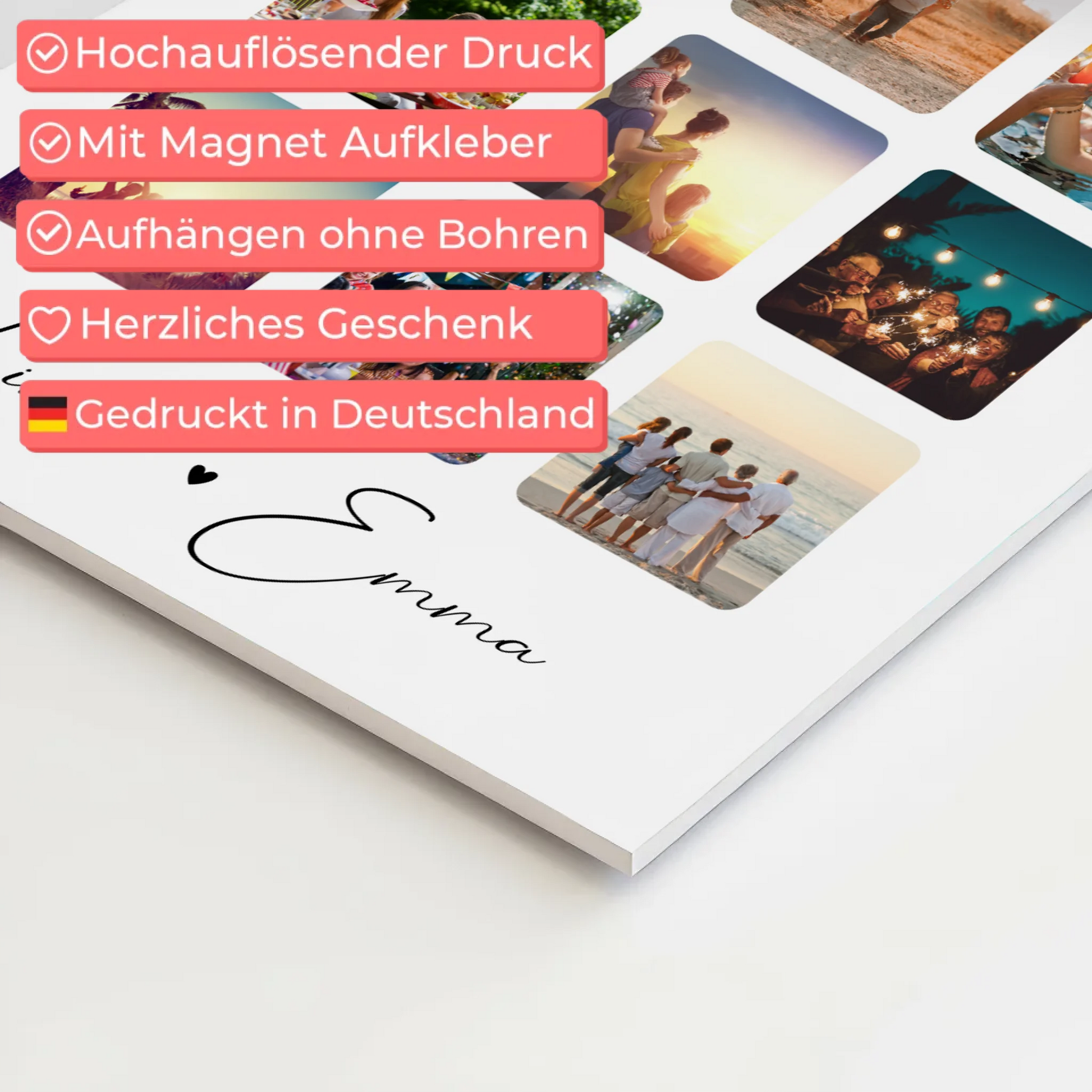 Personalisiertes Magnetposter Fotoboard mit 9 Fotos Fotocollage All Of Me Loves All Of You Geschenk 10