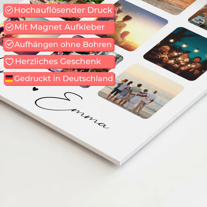Personalisiertes Magnetposter Fotoboard mit 9 Fotos Fotocollage All Of Me Loves All Of You Geschenk