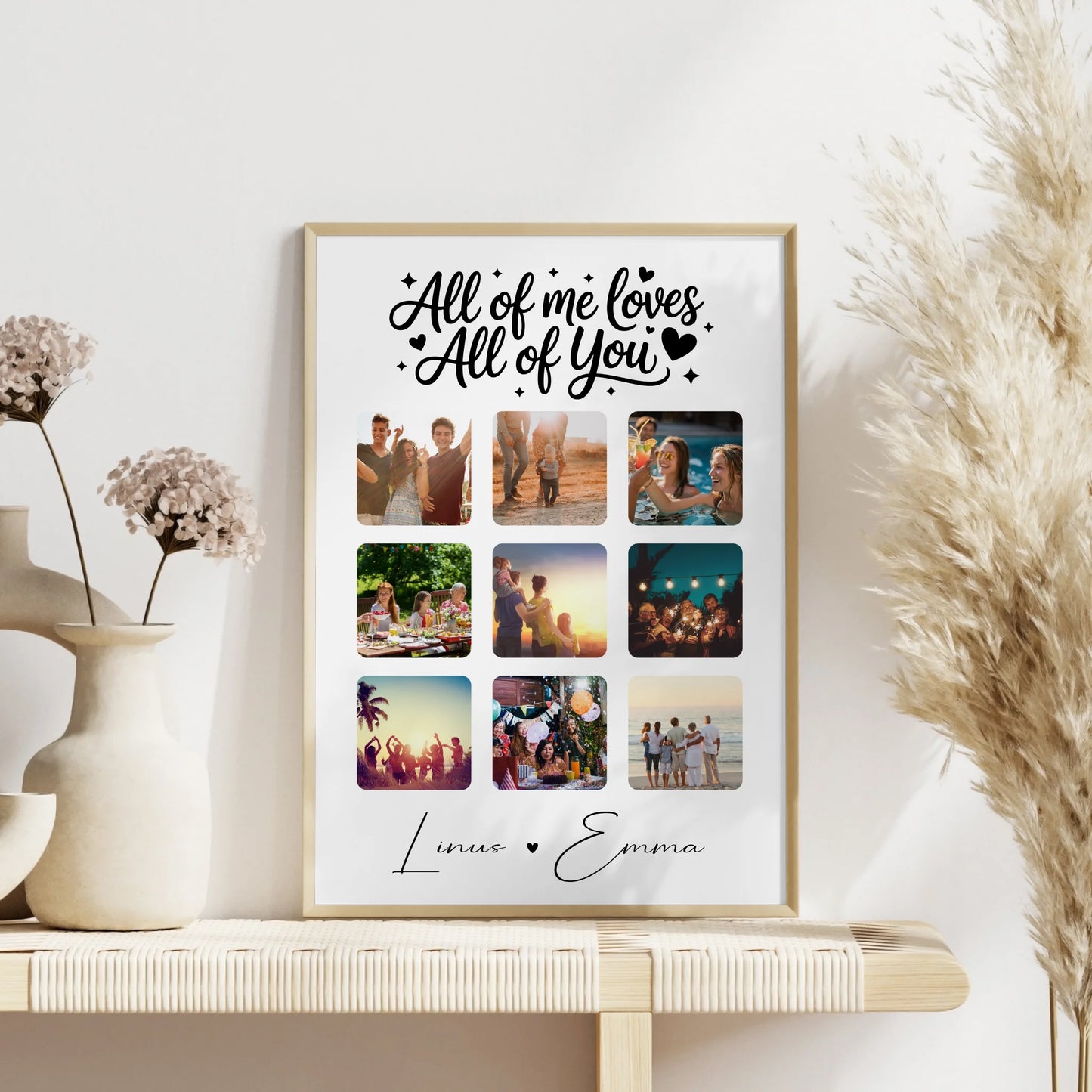 Poster Personalisiert Liebe Fotocollage 9 Fotos All Of Me Loves You Geschenk