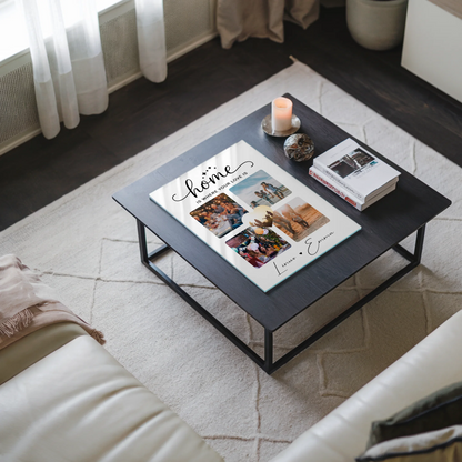 Personalisierte Foto Mit Acrylglas Für Paare mit 4 Fotos Home Is Where Your Love Is Geschenk
