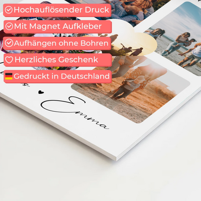 Personalisierbares Fotoboard Magnet Poster Für Paare mit 4 Fotos Home Is Where Your Love Is Geschenk 4