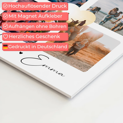 Personalisierbares Fotoboard Magnet Poster Für Paare mit 4 Fotos Home Is Where Your Love Is Geschenk