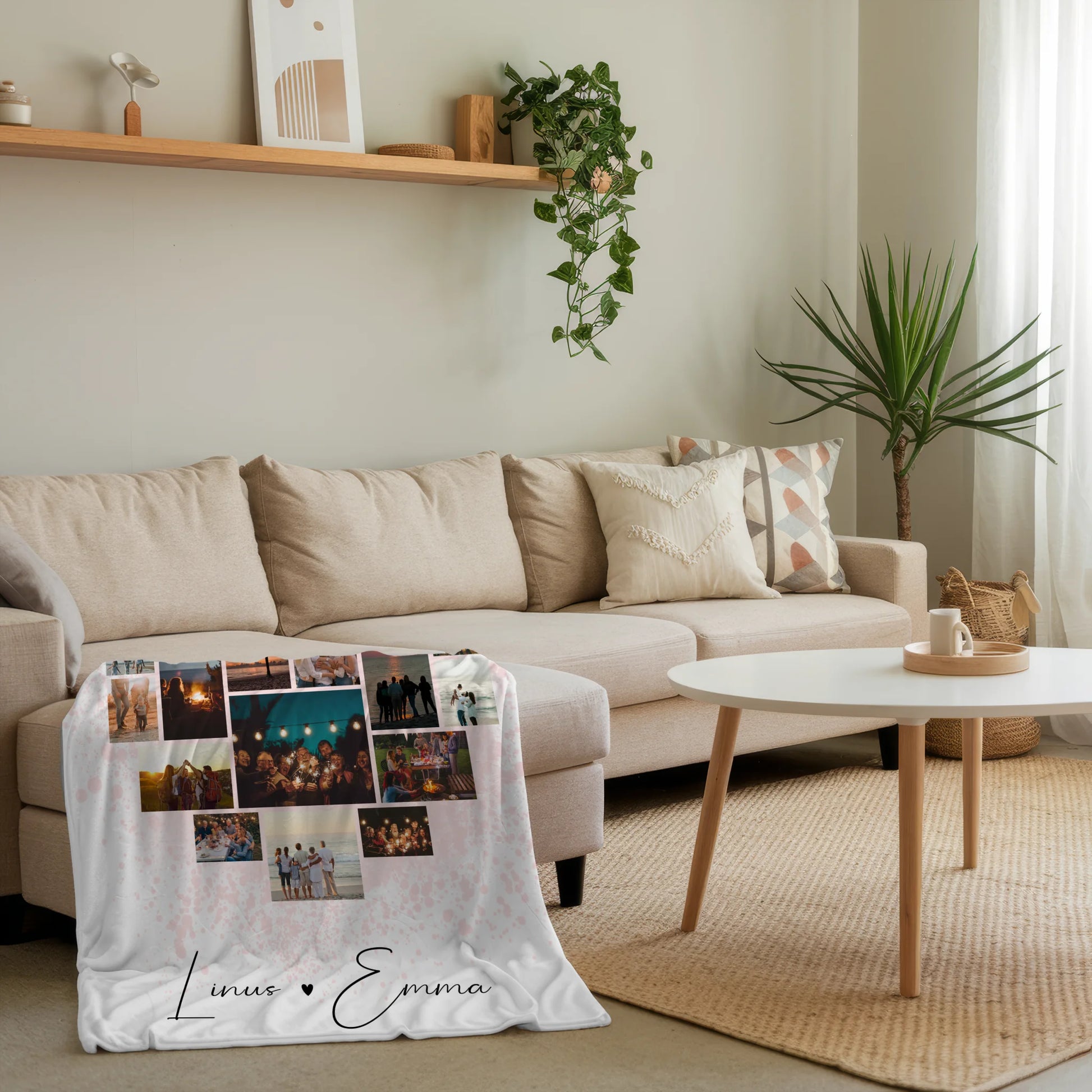 Personalisierte Decke Mit Namen mit Fotocollage für Paare 19 Herz Fotos Home Is Where Your Love Is Geschenk 4