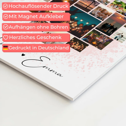 Personalisiertes Fotoboard mit 19 Herz Fotos Fotocollage für Paare Home Is Where Your Love Is Geschenk 10