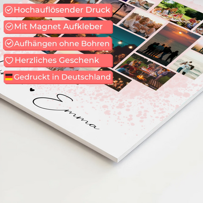 Personalisiertes Fotoboard mit 19 Herz Fotos Fotocollage für Paare Home Is Where Your Love Is Geschenk
