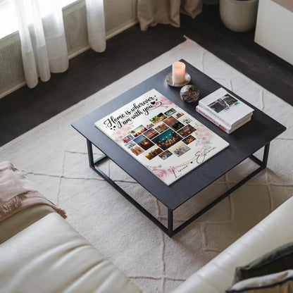 Personalisiertes Fotoboard Magnet Wandbild mit Paar Fotocollage 19 Herz Fotos Geschenk 3