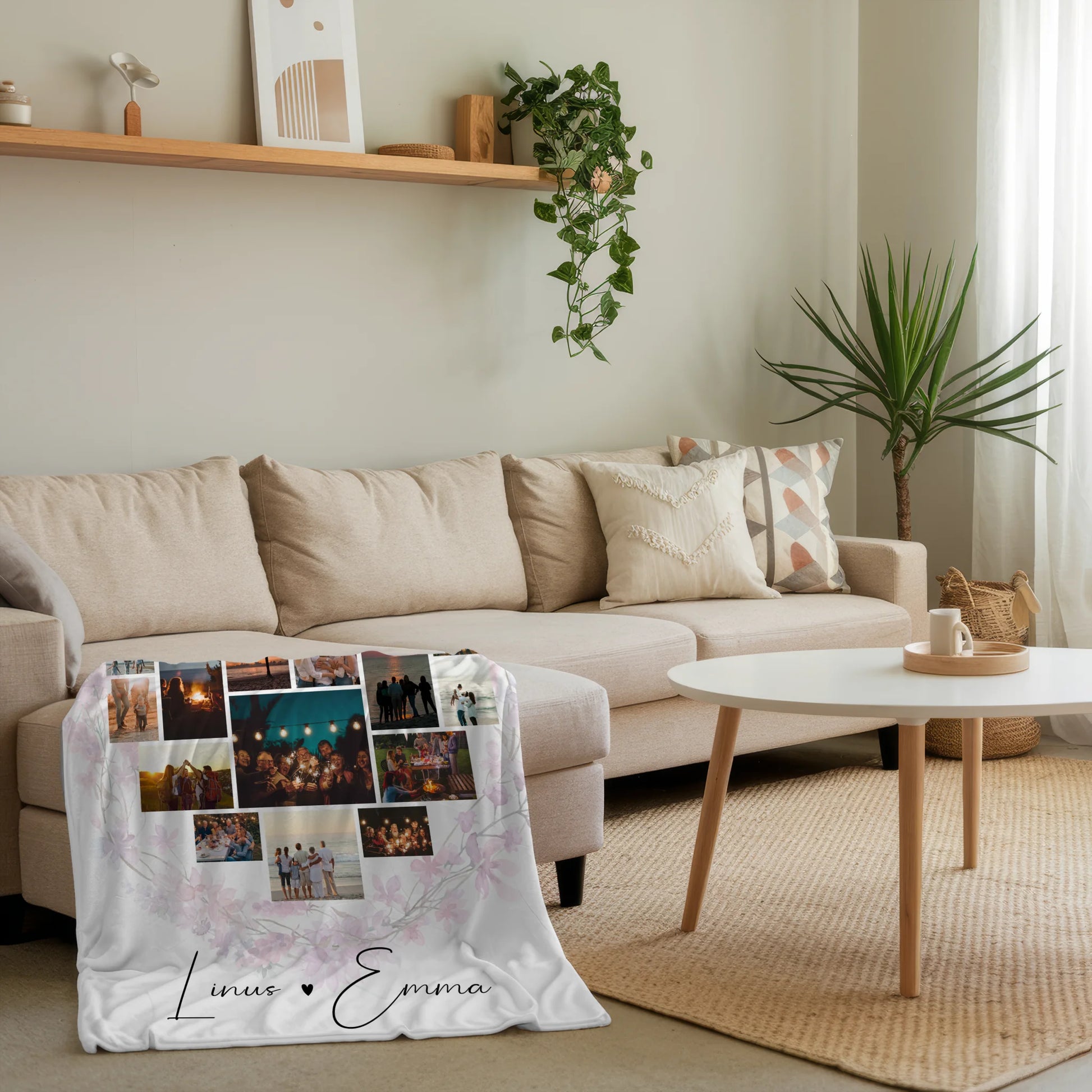 Decke Mit Namen Fotocollage Liebe 19 Herz Fotos You & Me Personalisiertes Geschenk 4