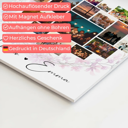 Personalisiertes Magnet Wandbild Fotocollage Liebe mit 19 Herz Fotos You & Me Geschenk 4