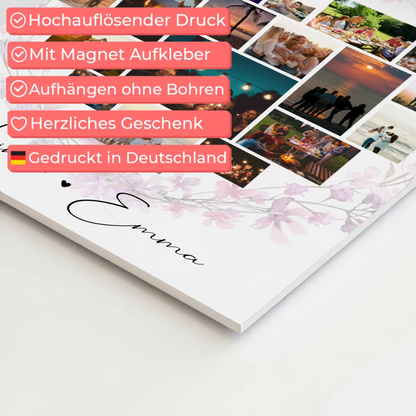Personalisiertes Magnet Wandbild Fotocollage Liebe mit 19 Herz Fotos You & Me Geschenk