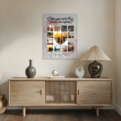 Personalisierte Acrylglas Mit Foto Fotocollage 13 Fotos I Love You More Than Words Can Express Geschenk