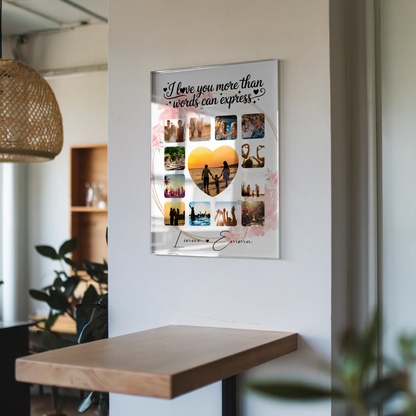Personalisierte Acrylglas Mit Foto Fotocollage 13 Fotos I Love You More Than Words Can Express Geschenk