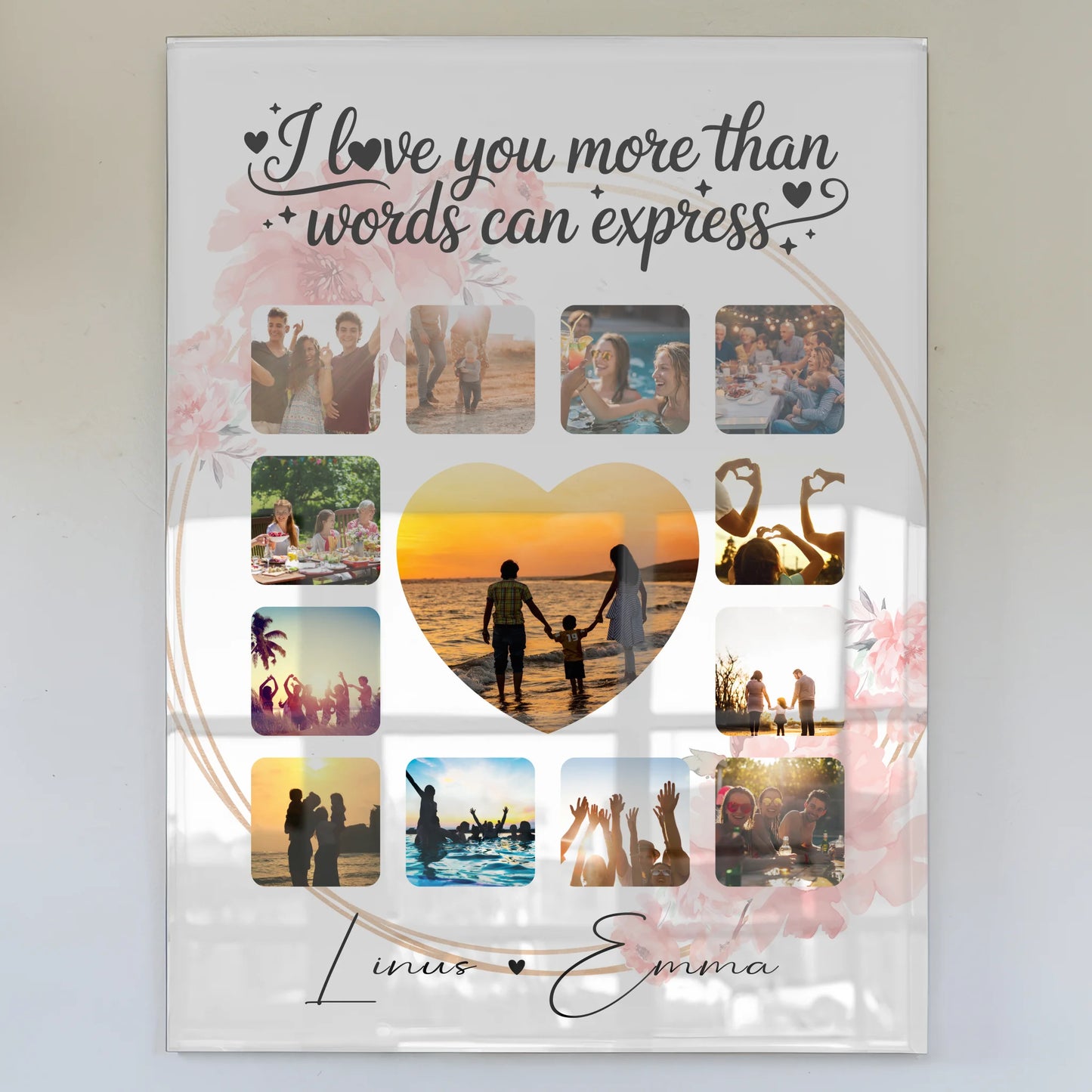 Personalisierte Acrylglas Mit Foto Fotocollage 13 Fotos I Love You More Than Words Can Express Geschenk