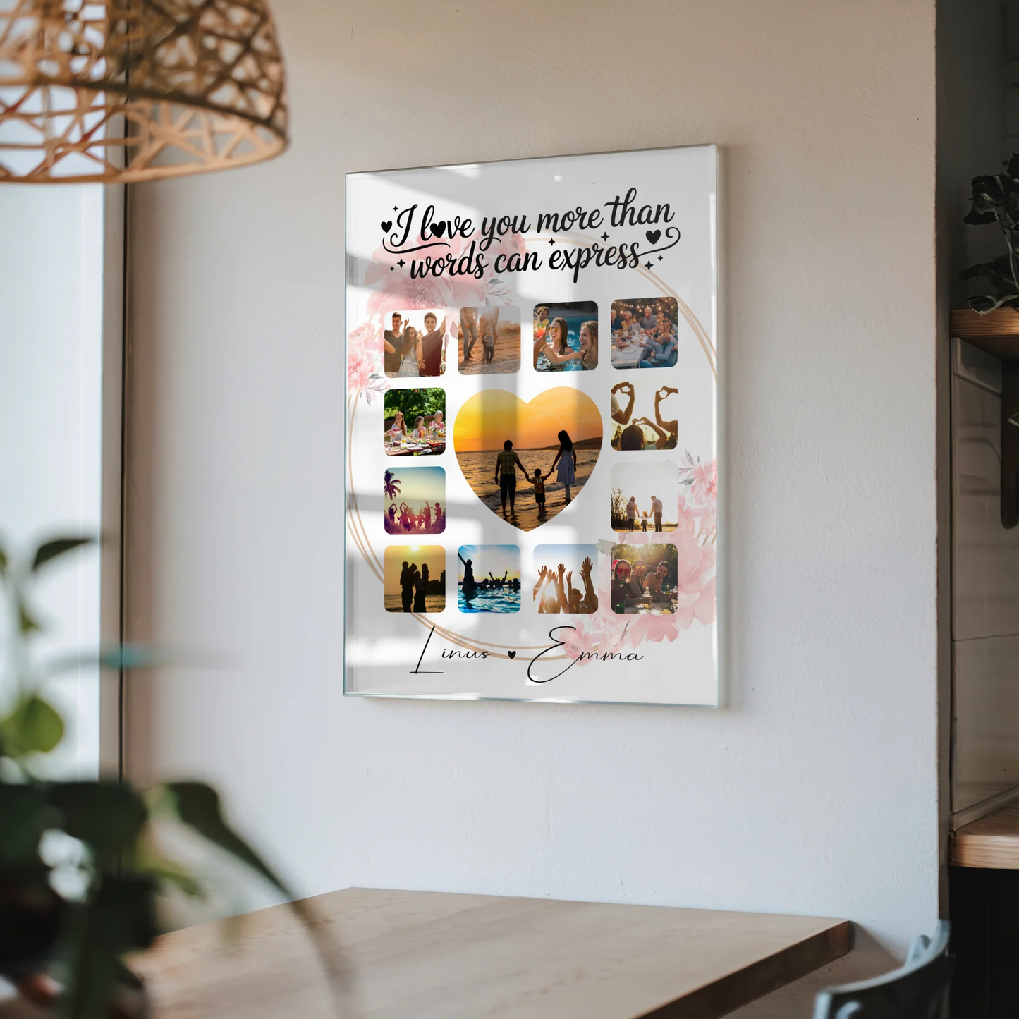 Personalisierte Acrylglas Mit Foto Fotocollage 13 Fotos I Love You More Than Words Can Express Geschenk